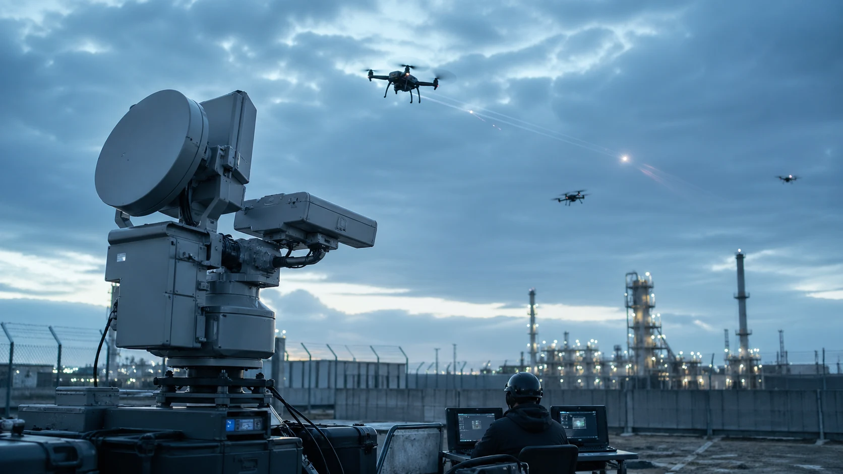 Counter-drone radar and detection system supporting protected-site security operations by Stroni.