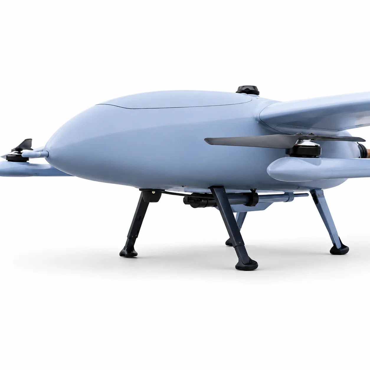 6A-4+1 hybrid VTOL UAV landing gear and lower fuselage detail