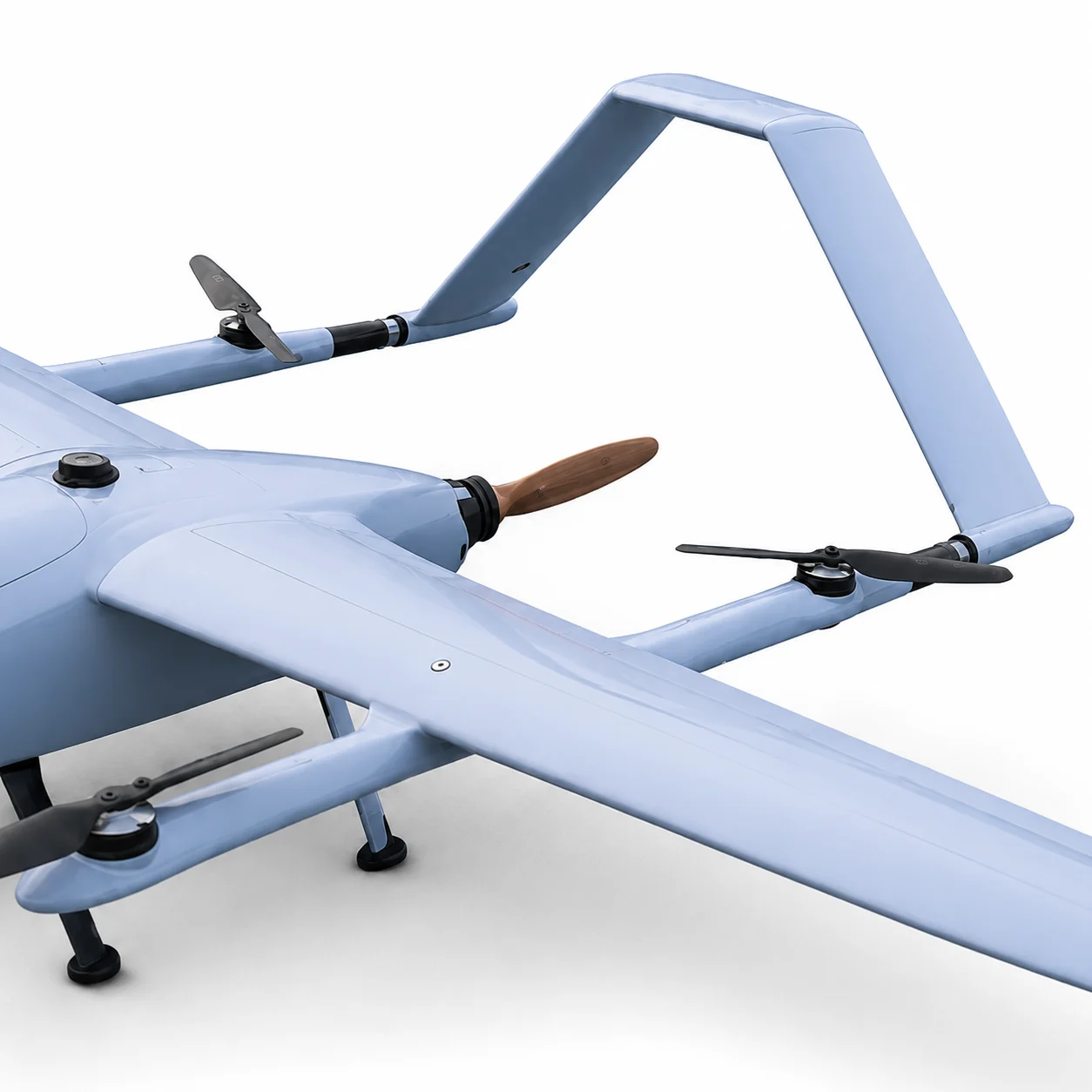 6A-4+1 hybrid VTOL UAV tail propulsion and rear frame detail