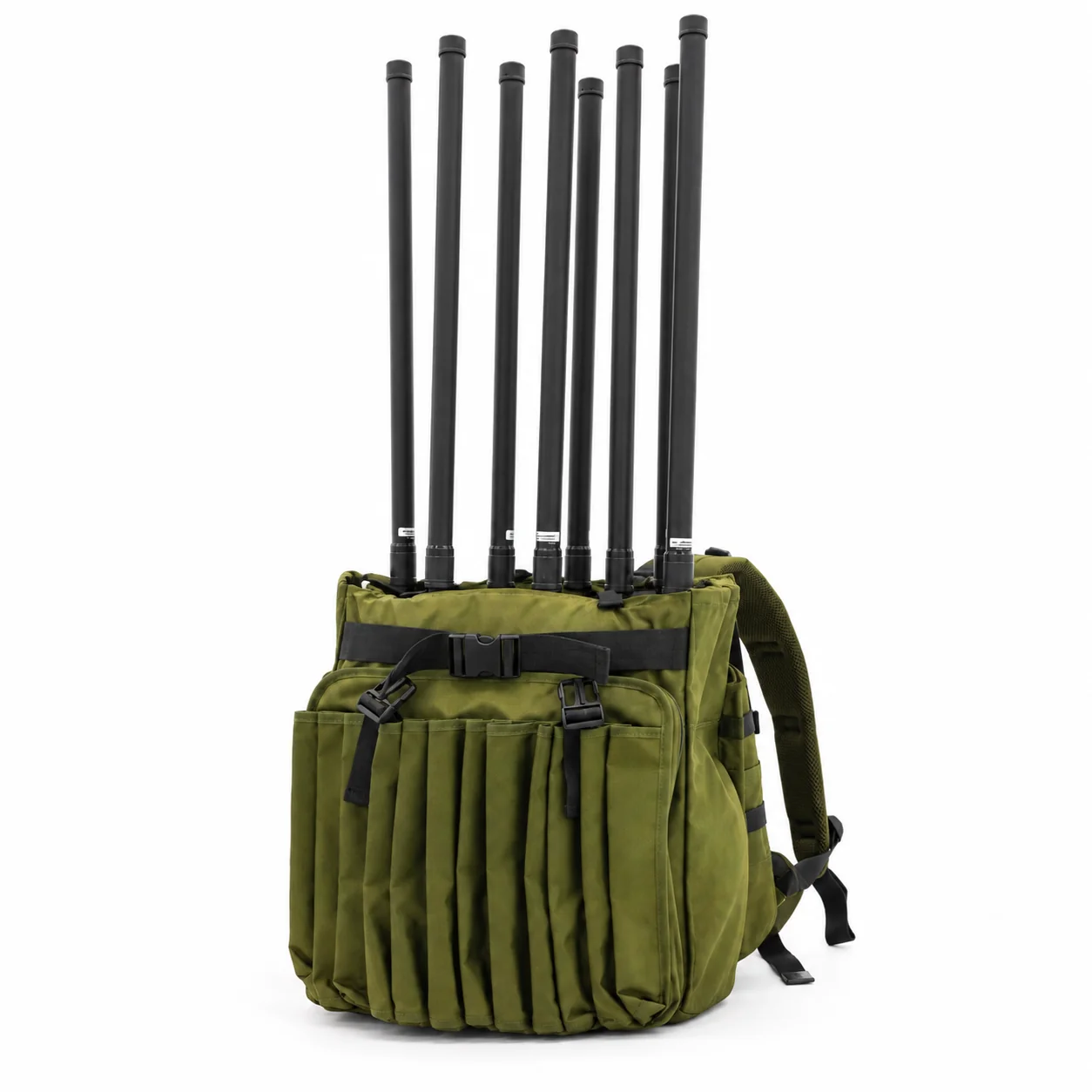 BJ012 backpack counter-drone jammer three-quarter view