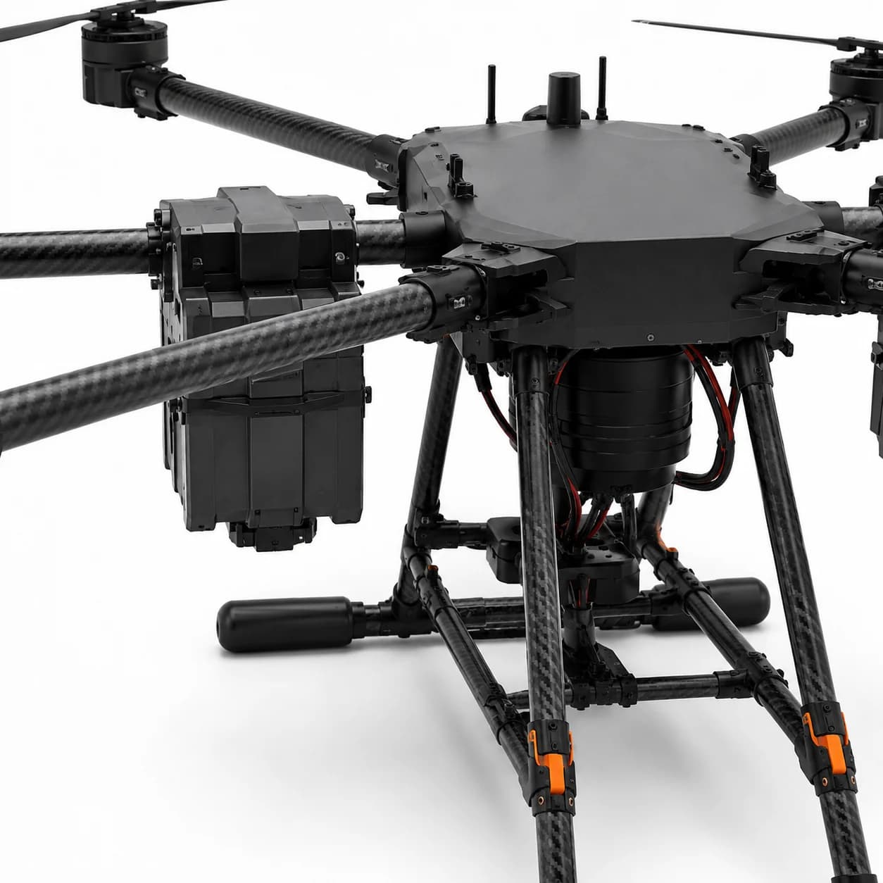 H300 200kg carbon-fiber frame and central structure detail