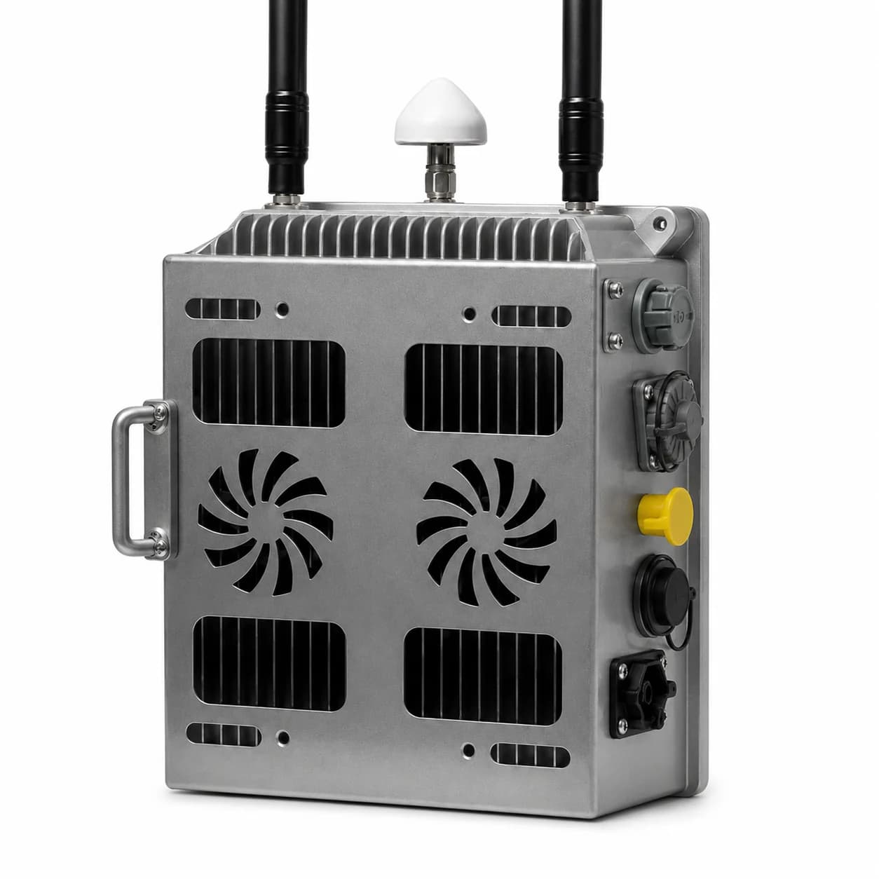 SJ113 GNSS spoofer side connector and handle detail