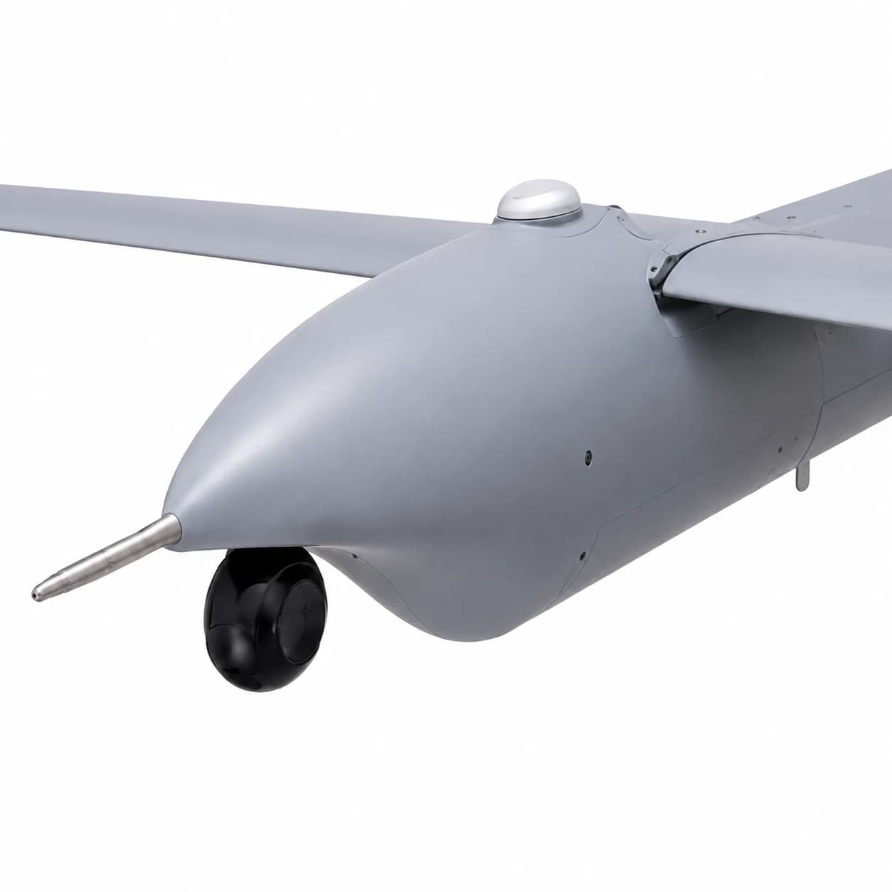HY700 foldable fixed-wing UAV nose sensor detail