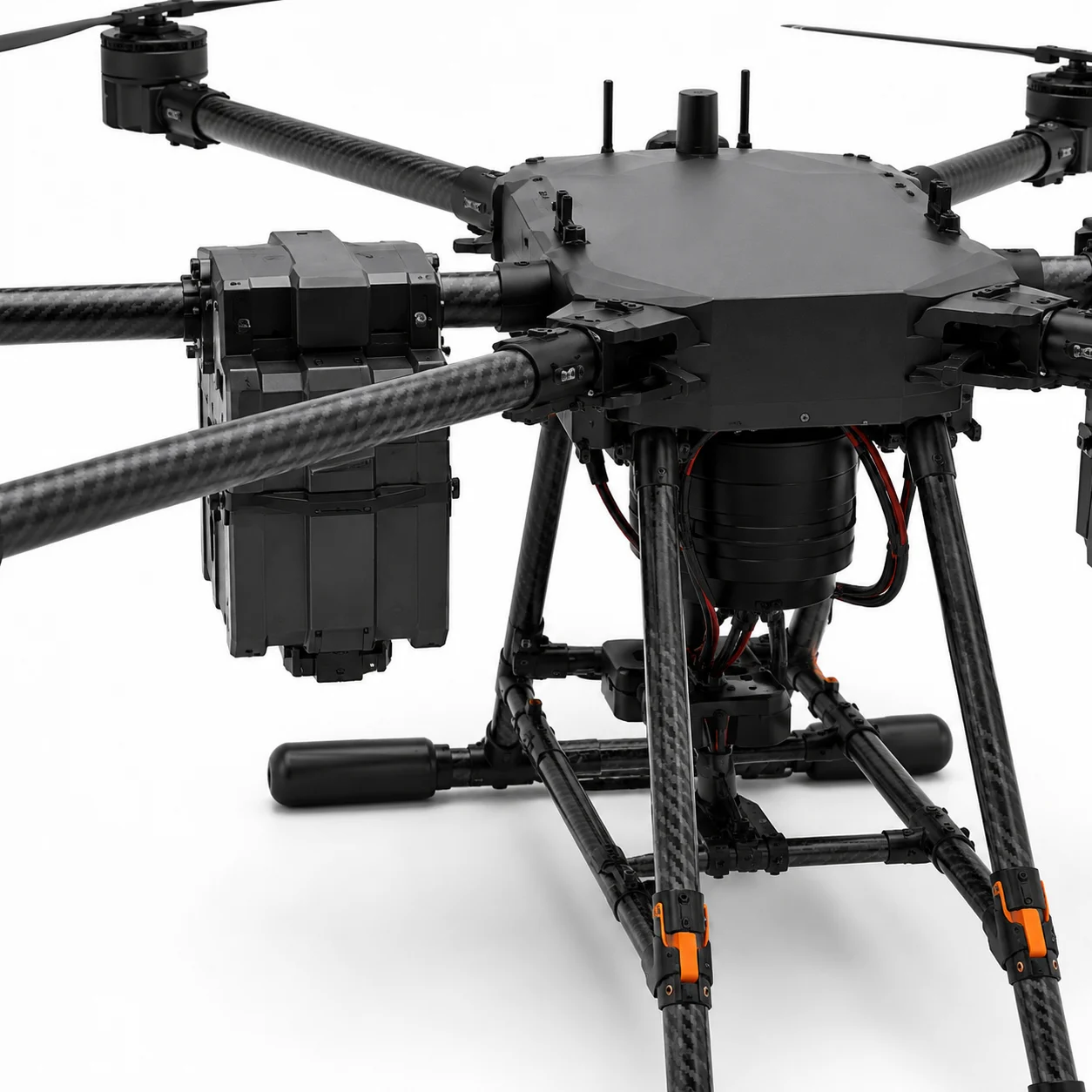 H300 200kg carbon-fiber frame and central structure detail